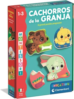 Juego educativo Montessori Cachorros de la Granja Clementoni