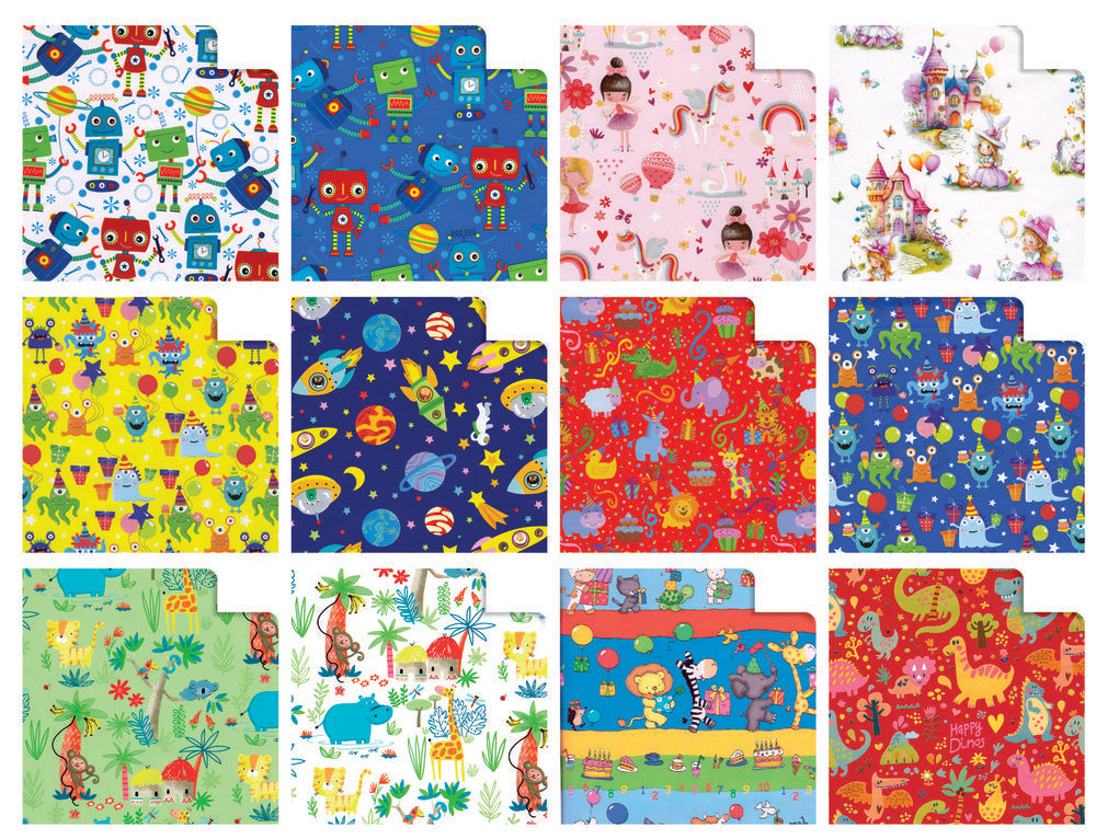 Expositor 50 Rollo Papel Regalo 70x200 Todo Año Infantil Su Marca