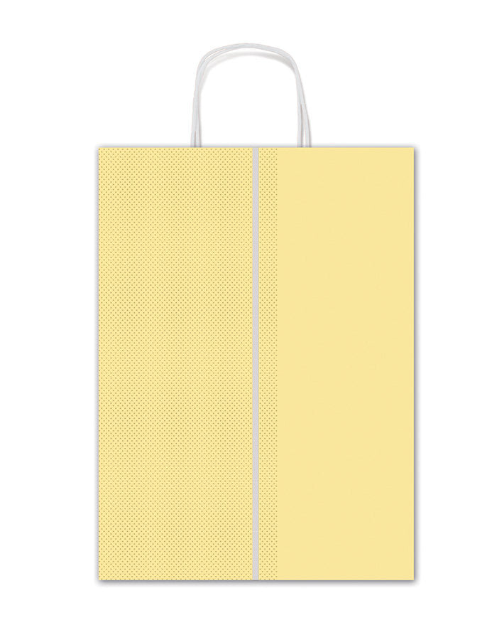 BOLSA REGALO LUNARES AMARILLOS Y KRAFT 16X21X8CM | SADOCH | 1 UNIDAD | 8006715293203 Imagen principal del producto