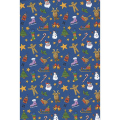 BOBINA PAPEL REGALO 31CM DIBUJITOS DE NAVIDAD FONDO AZUL | SADOCH | 1 UNIDAD | 8006715332230