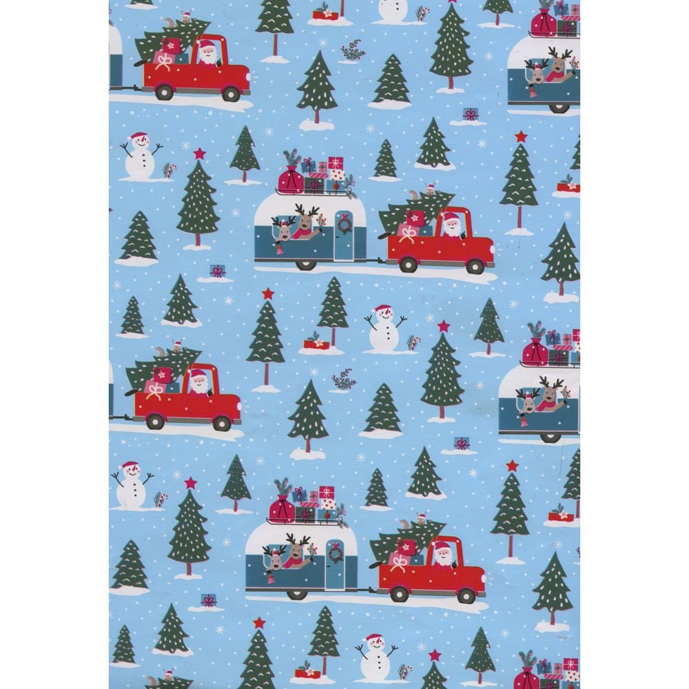 BOBINA PAPEL REGALO 31CM PAISAJE DE NIEVE CON PAPA NOEL EN C | SADOCH | 1 UNIDAD | 8006715332254