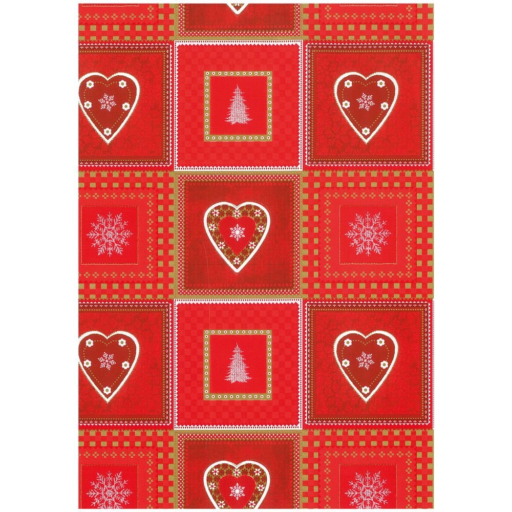 BOBINA PAPEL REGALO 62CM PATCHWORK ROJO NAVIDAD | SADOCH | 1 UNIDAD | 8006715332490