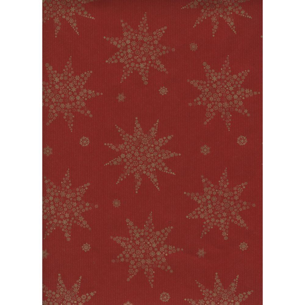 BOBINA PAPEL REGALO 31CM ESTRELLAS FONDO ROJO | SADOCH | 1 UNIDAD | 8006715332605