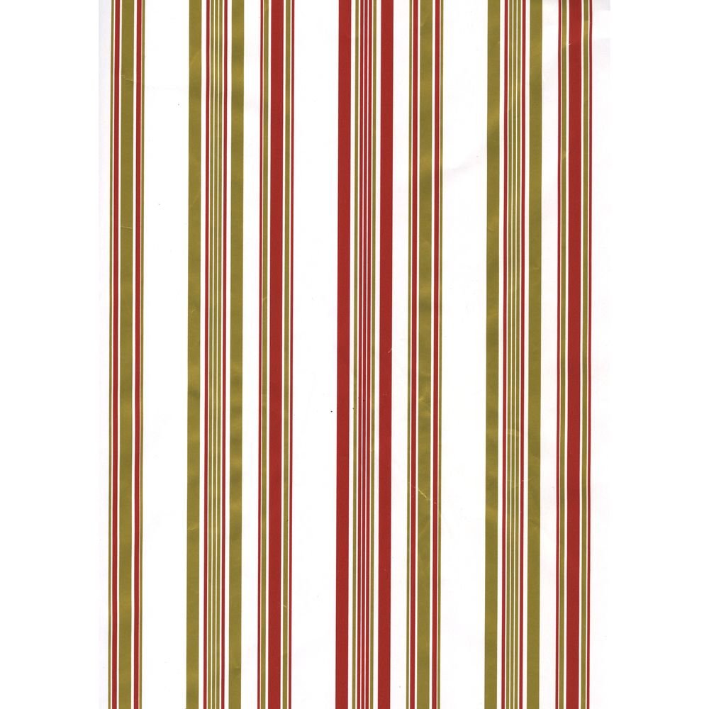 Bobina papel regalo 31 cm líneas rojo y oro Sadoch