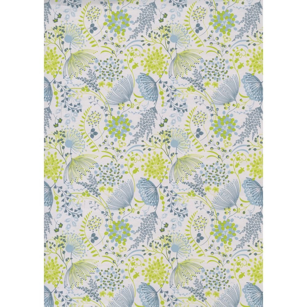 Bobina Papel Regalo 62 cm Flores Azul Verde Sadoch