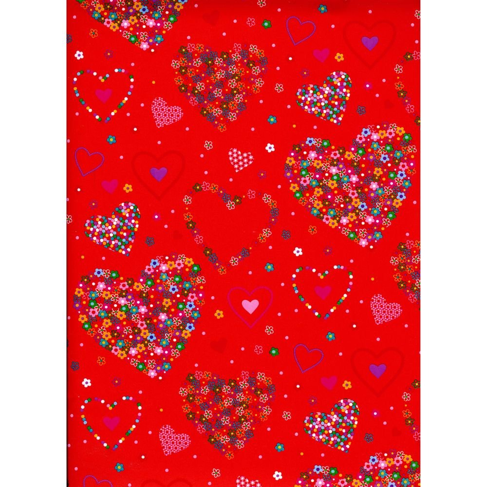 Bobina papel regalo 62 cm corazones flores Sadoch