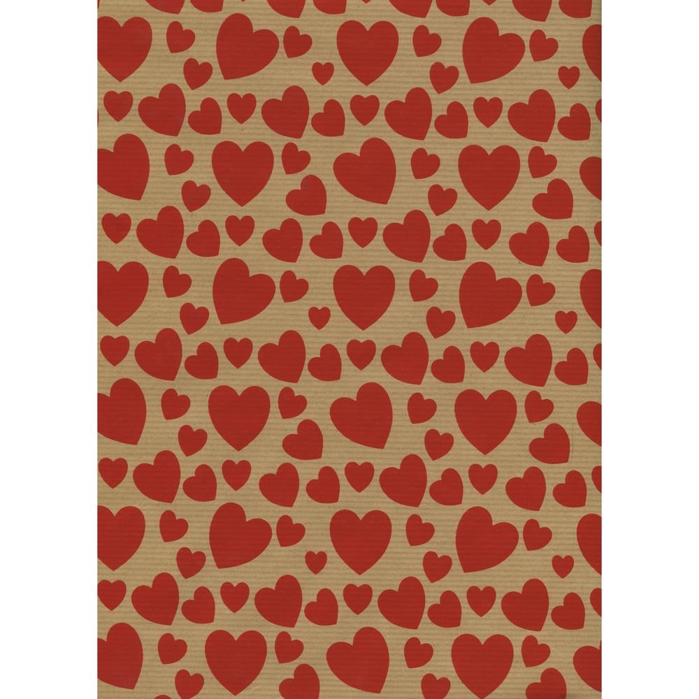 Bobina papel regalo 62cm corazones kraft Sadoch