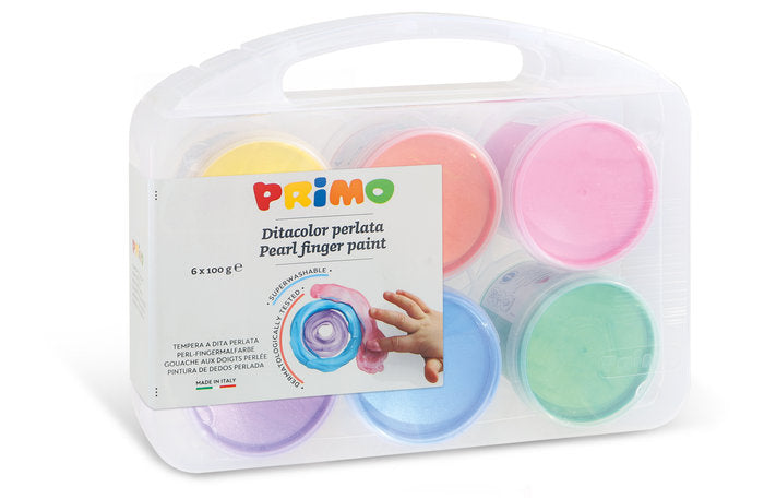 Pintura de dedos nacarada Primo 6 colores 100 g