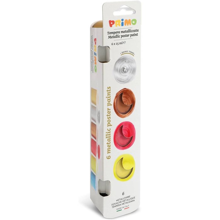 TEMPERA PRIMO 25 ML 6 COLORES METALIZADOS | 1 UNIDADES | (PRIMO)