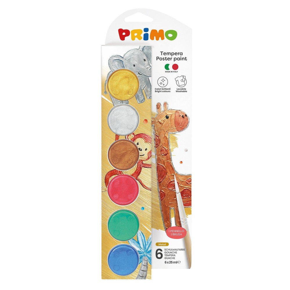 Tempera Primo 25ml 6 colores metalizados
