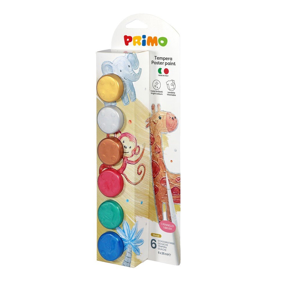 Tempera Primo 25ml 6 colores metalizados