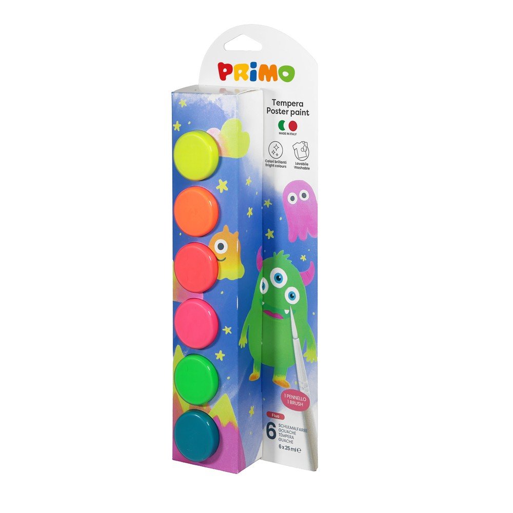 Tempera Primo 25ml 6 colores fluorescentes