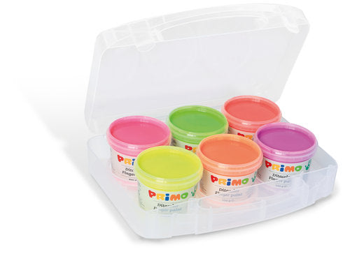 Pintura de dedos 100 g 6 colores fluorescentes Primo