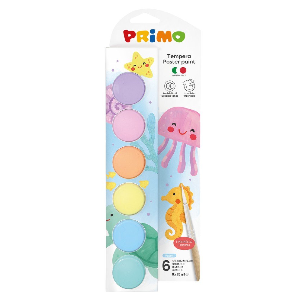 Tempera Primo 25ml 6 colores pastel