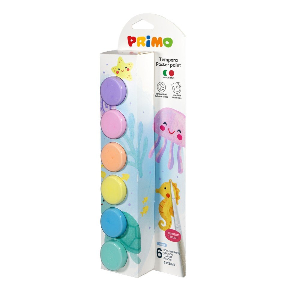 Tempera Primo 25ml 6 colores pastel