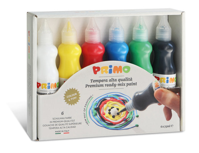 TEMPERA PREMEZCLADA 75 ML 6 COLORES SURTIDOS | 1 UNIDADES | (PRIMO) Imagen principal del producto