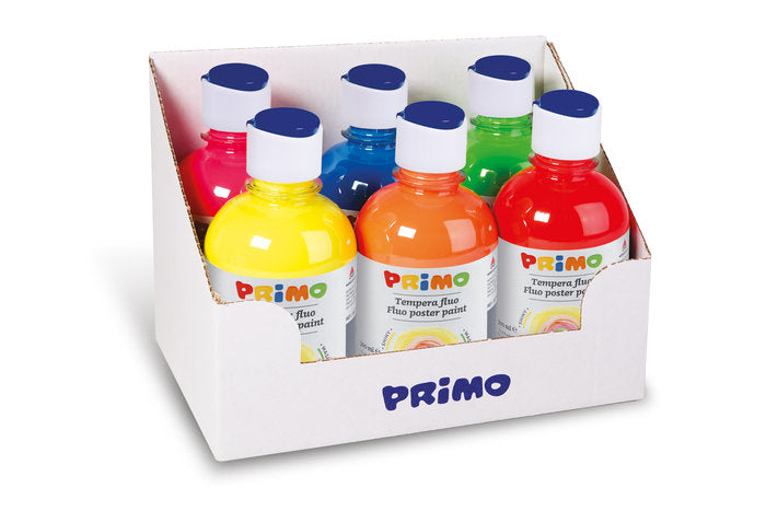 PACK 6 TEMPERA 300 ML 6 COLORES FLUOR | 1 UNIDADES | (PRIMO) Imagen principal del producto