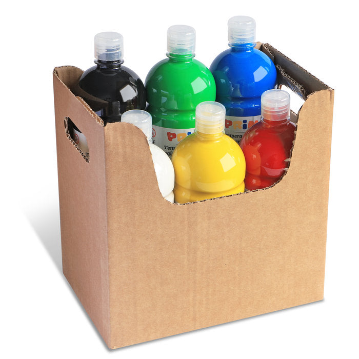PACK 6 TEMPERA LIQUIDA 1000 ML COLORES BASICOS CAJA CARTON | 1 UNIDADES | (PRIMO) Imagen principal del producto