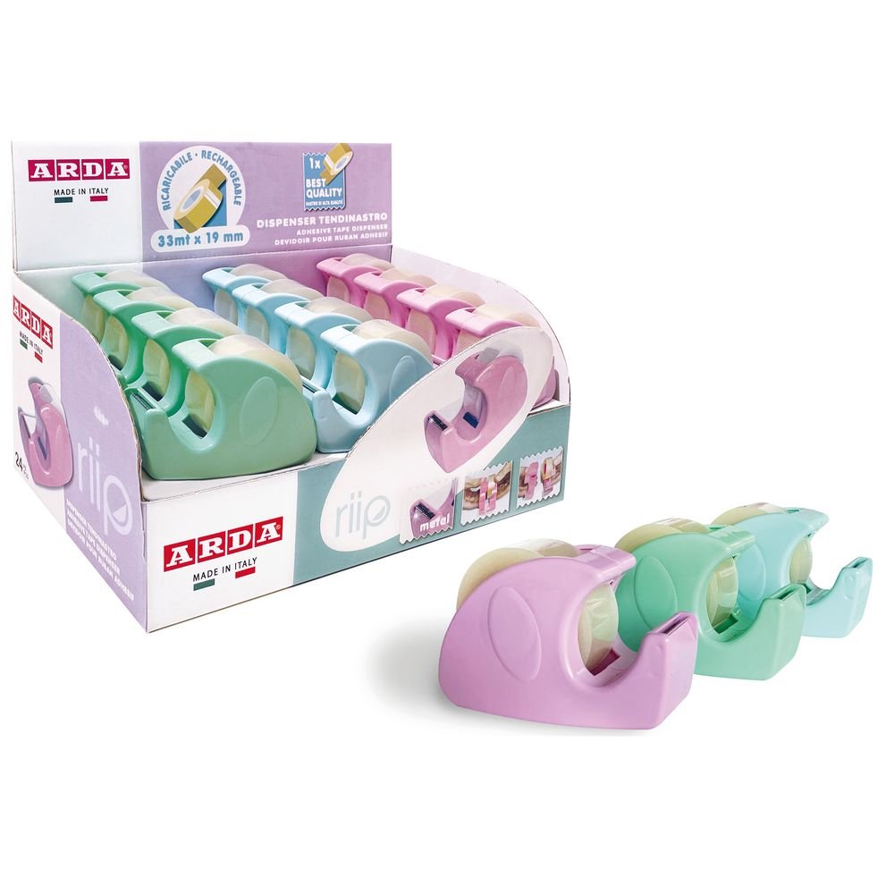 Dispensador de Cinta Adhesiva 19x33 Colores Pastel Surtidos ARDA Imagen principal del producto