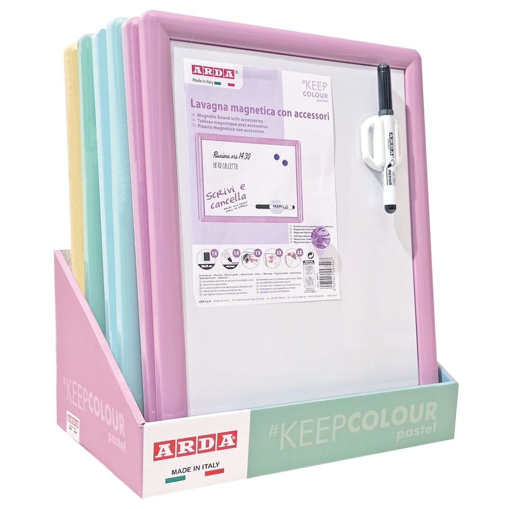 PIZARRA MAGNETICA 29X39 CM COLOR PASTEL SURTIDO + ACCESORIO | 1 UNIDADES | (ARDA)