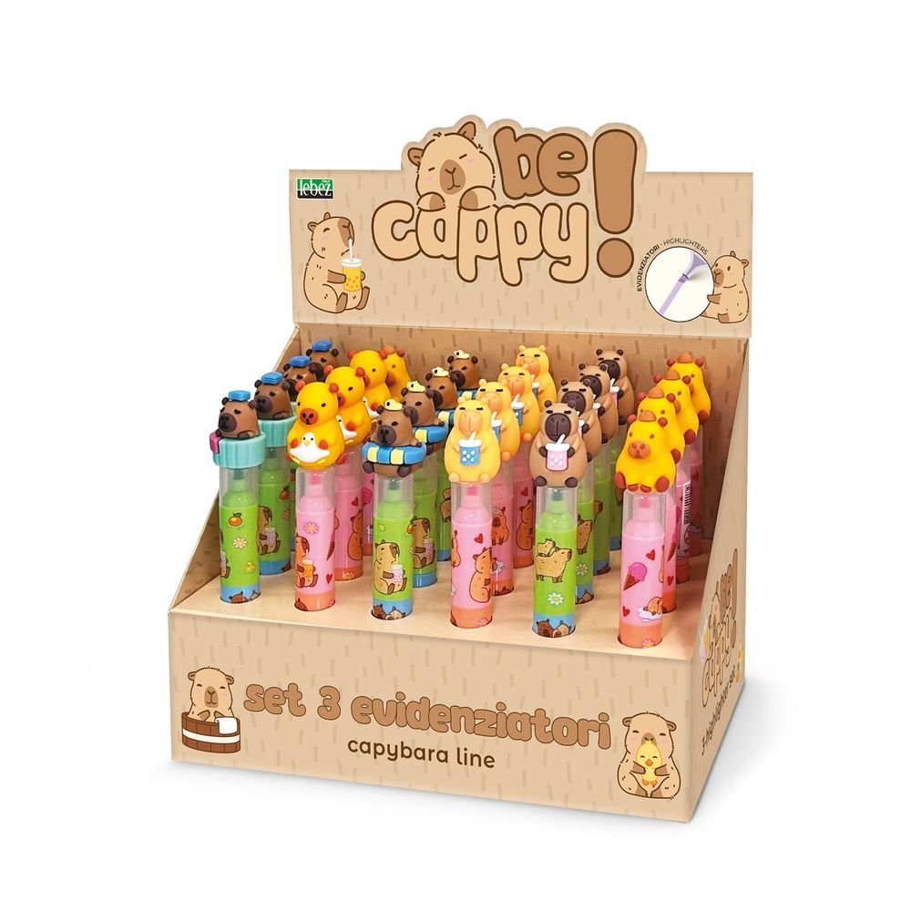Expositor 24 Sets Mini Marcadores Capybara Surtidos PRYSE REGALO