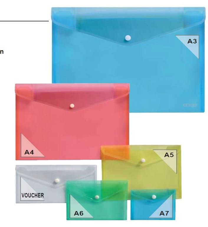 Pack 12 Sobres A4 Broche Botón Translucidos Surtidos ARDA Imagen principal del producto