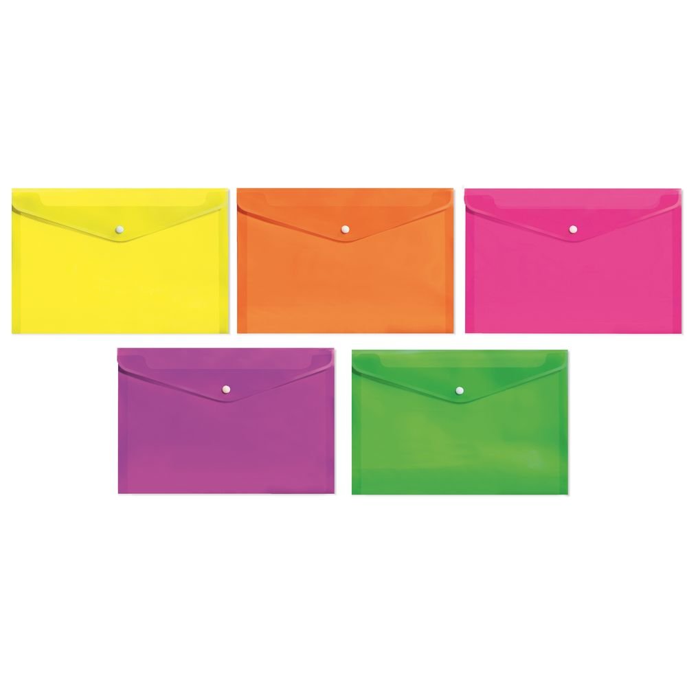 Pack 12 sobres A4 broche botón fluor surtidos ARDA