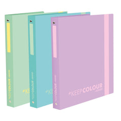 CARPETA 4 ANILLAS 30 MM KEEP PASTEL COLORES SURTIDOS | 12 UNIDADES | (ARDA)