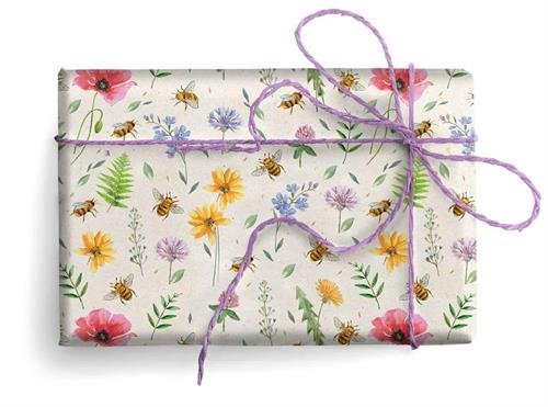 EXPOSITOR 25 UNIDADES PAPEL REGALO FLORES Y ABEJAS | KARTOS | ENVASE 25 UDS. UNIDAD | 8009162381394