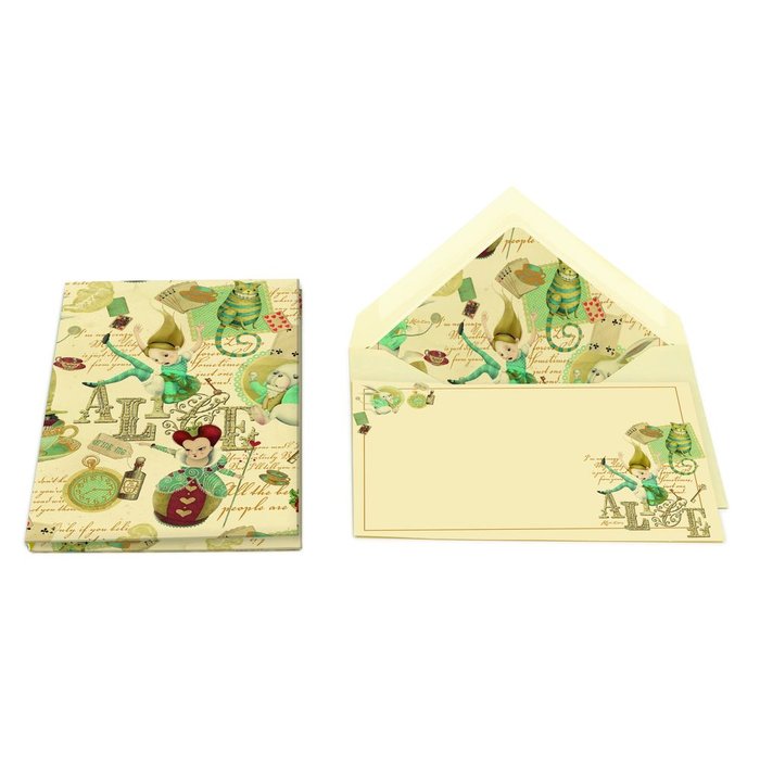 PORTAFOLIO CON SET CARTAS ALICIA MEDIO | 5 UNIDADES | (KARTOS)