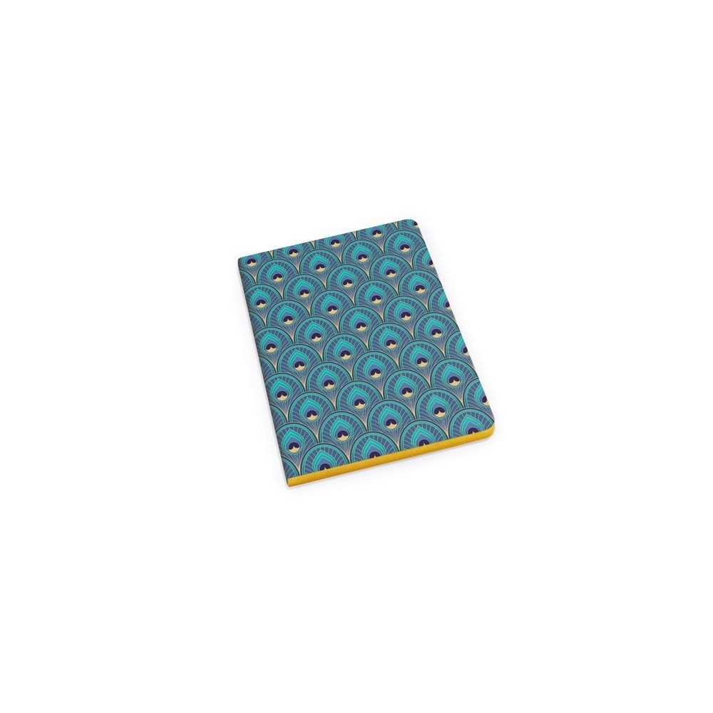 Cuaderno Art Deco Pavo Real A6 con Borde Dorado PAPELERIA KARTOS Imagen principal del producto