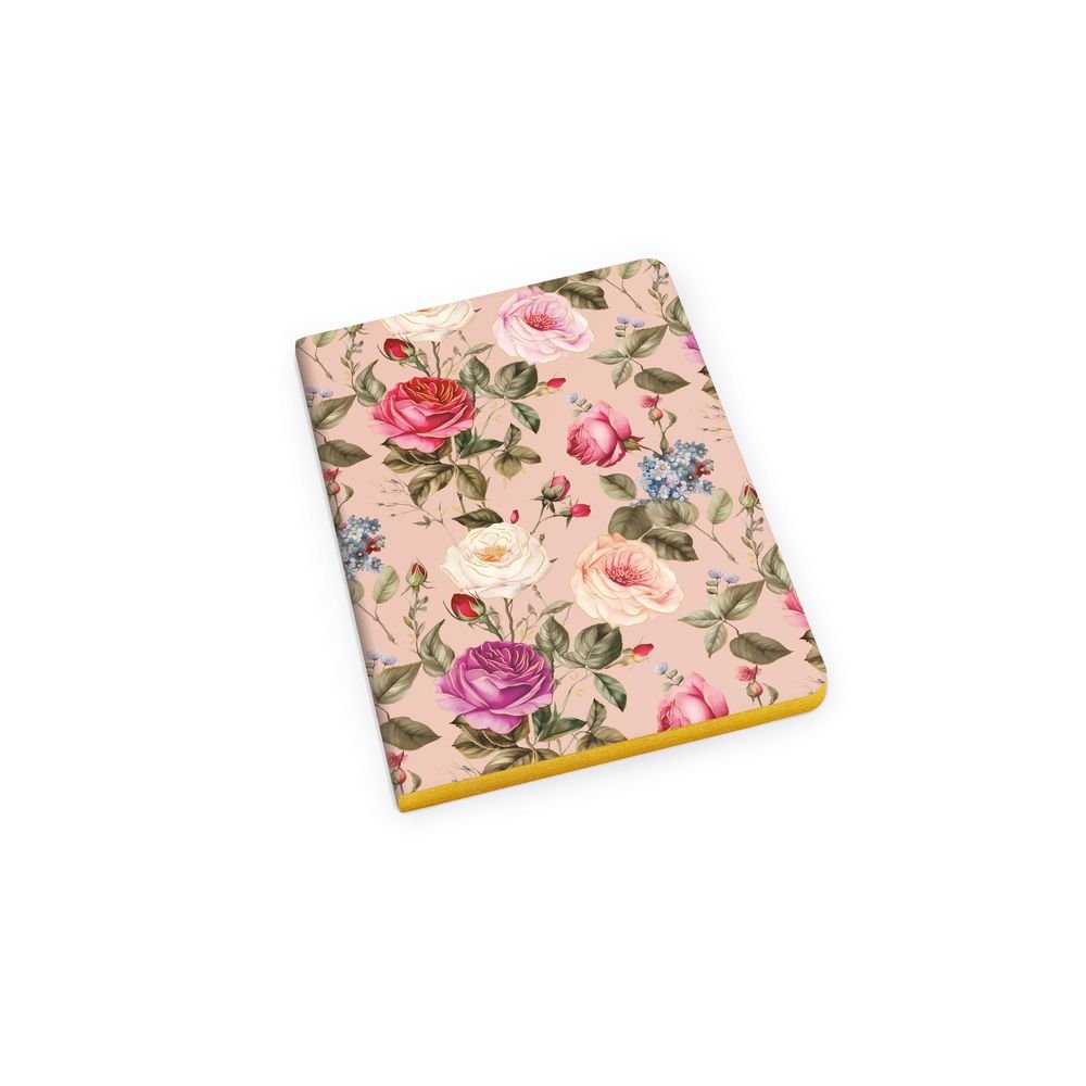 Cuaderno Rosas A5 con Borde Dorado Papelería Karpos Imagen principal del producto