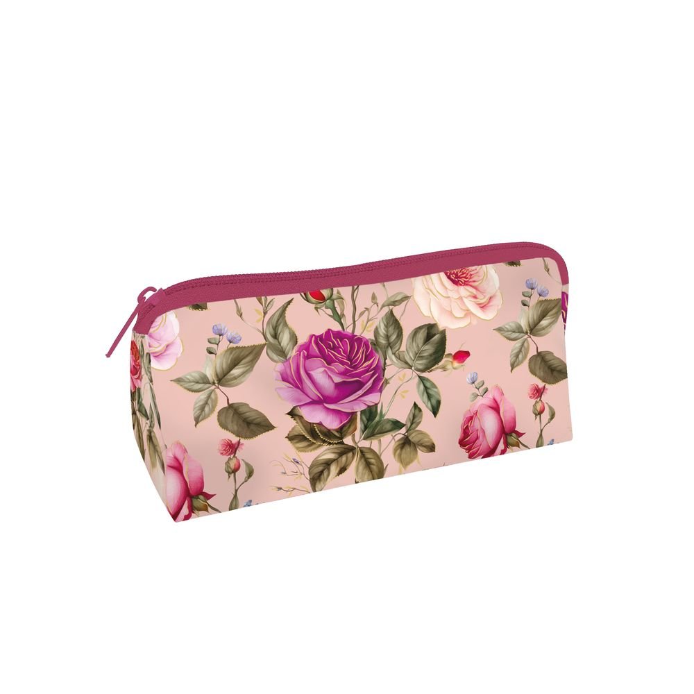 Portatodo rosas con cremallera PAPELERIA KARTOS