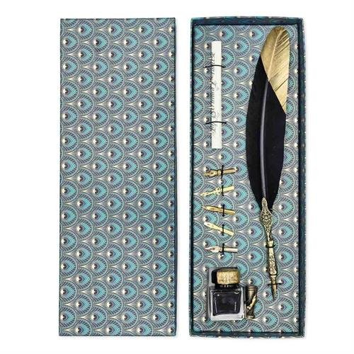 Juego Escritura Art Deco Pavo Real PAPELERIA KARTOS Imagen principal del producto