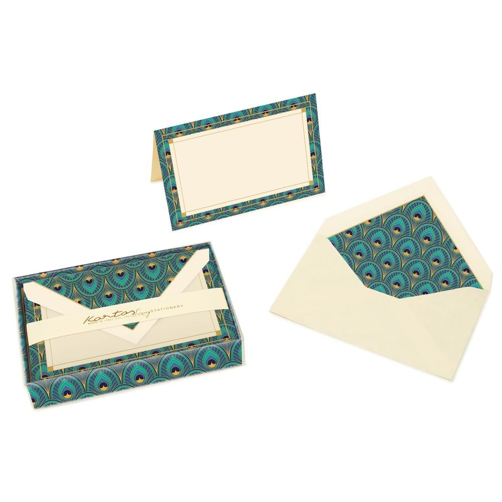 Caja expositora con 10 set cartas Art Deco Pavo Real Regalo Kartos