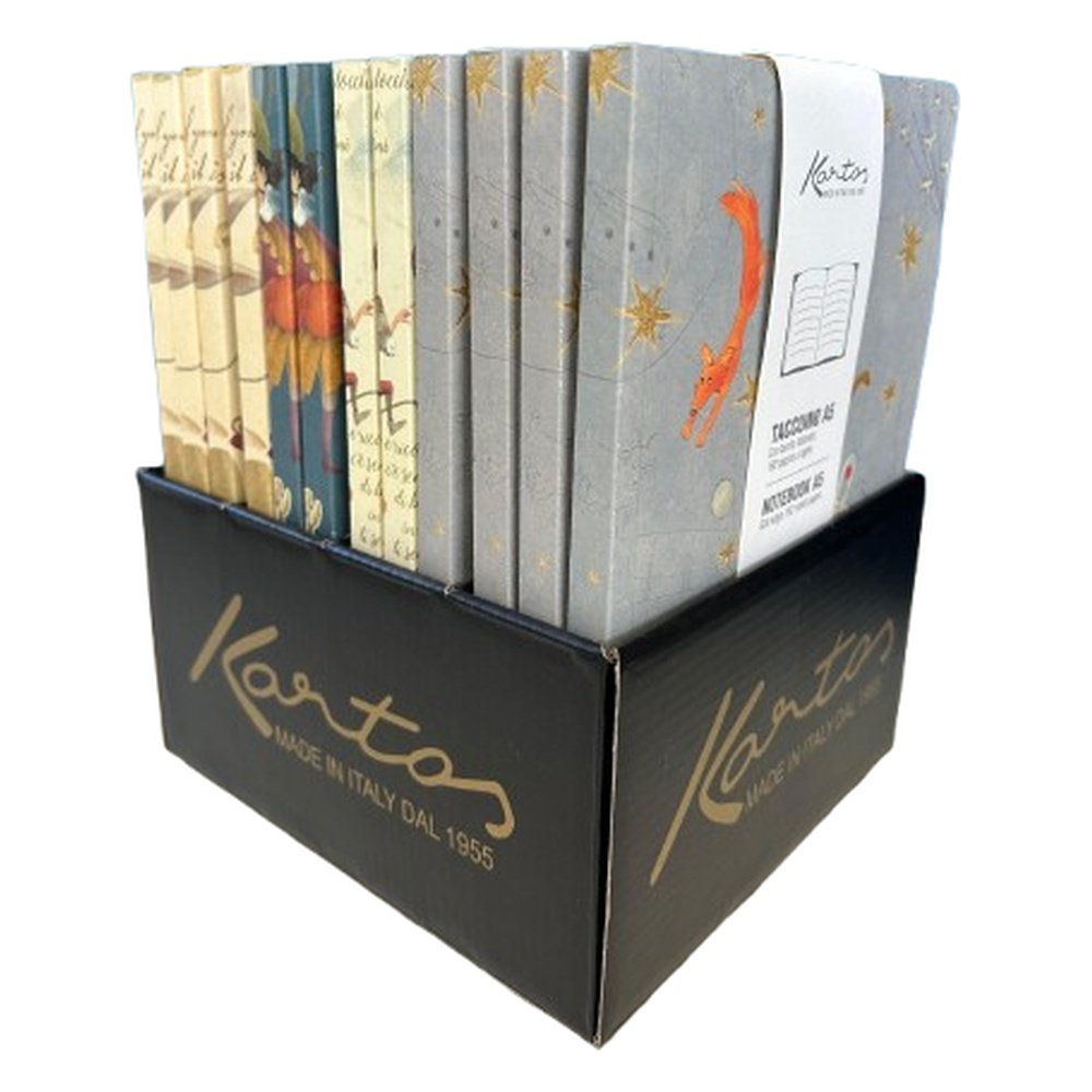 Expositor 12 cuadernos borde dorado A5 Kartos