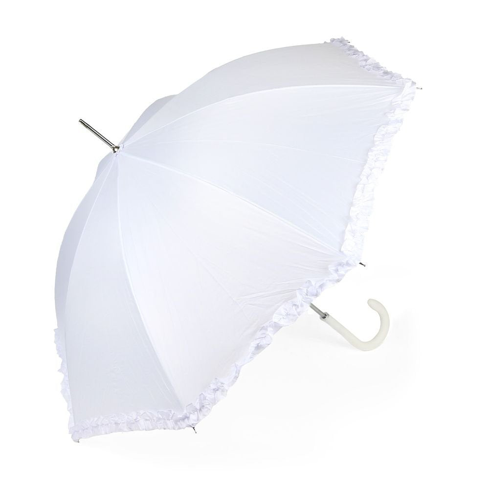 Paraguas Largo Mujer Auto Puntilla Blanco Wedding Cuatro Gotas