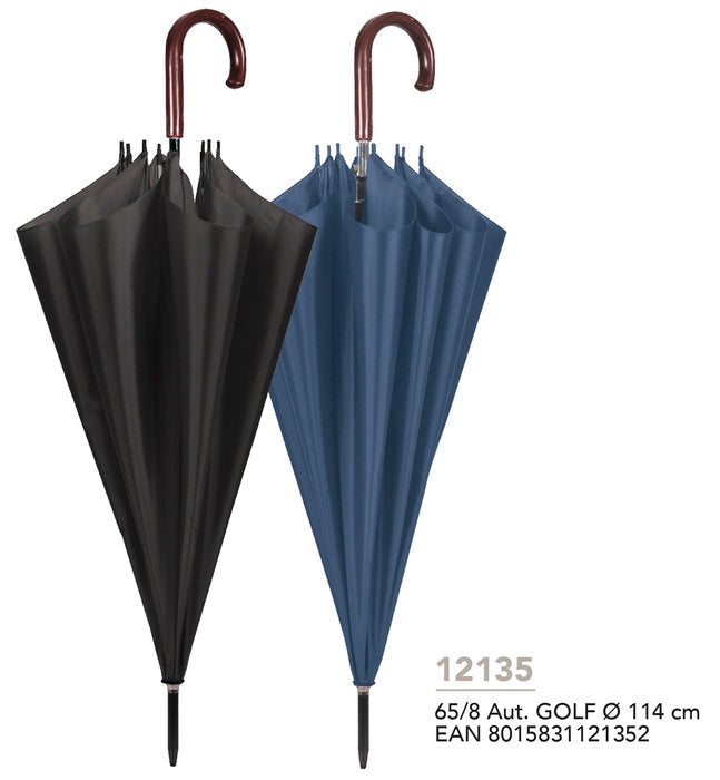 PARAGUAS HOMBRE GOLF 65/8 AUT, NEGRO/AZUL | PERLETTI | 1 UNIDAD | 8015831121352
