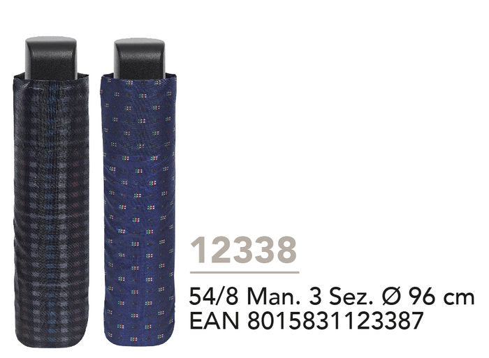 PARAGUAS HOMBRE PLEGABLE 54/8 MANUAL ESTAMPADO SURTIDO | PERLETTI | 1 UNIDAD | 8015831123387 Imagen principal del producto