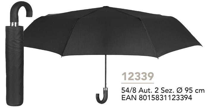 PARAGUAS HOMBRE PLEGABLE 54/8 AUTOMATICA NEGRO | PERLETTI | 1 UNIDAD | 8015831123394 Imagen principal del producto