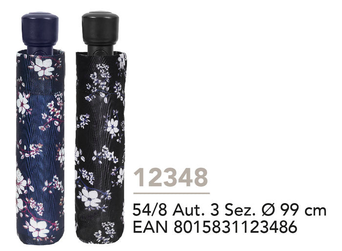 PARAGUAS MUJER MINI PLEGABLE 54/8 AUT, DISEÑO FLORAL | PERLETTI | 1 UNIDAD | 8015831123486 Imagen principal del producto