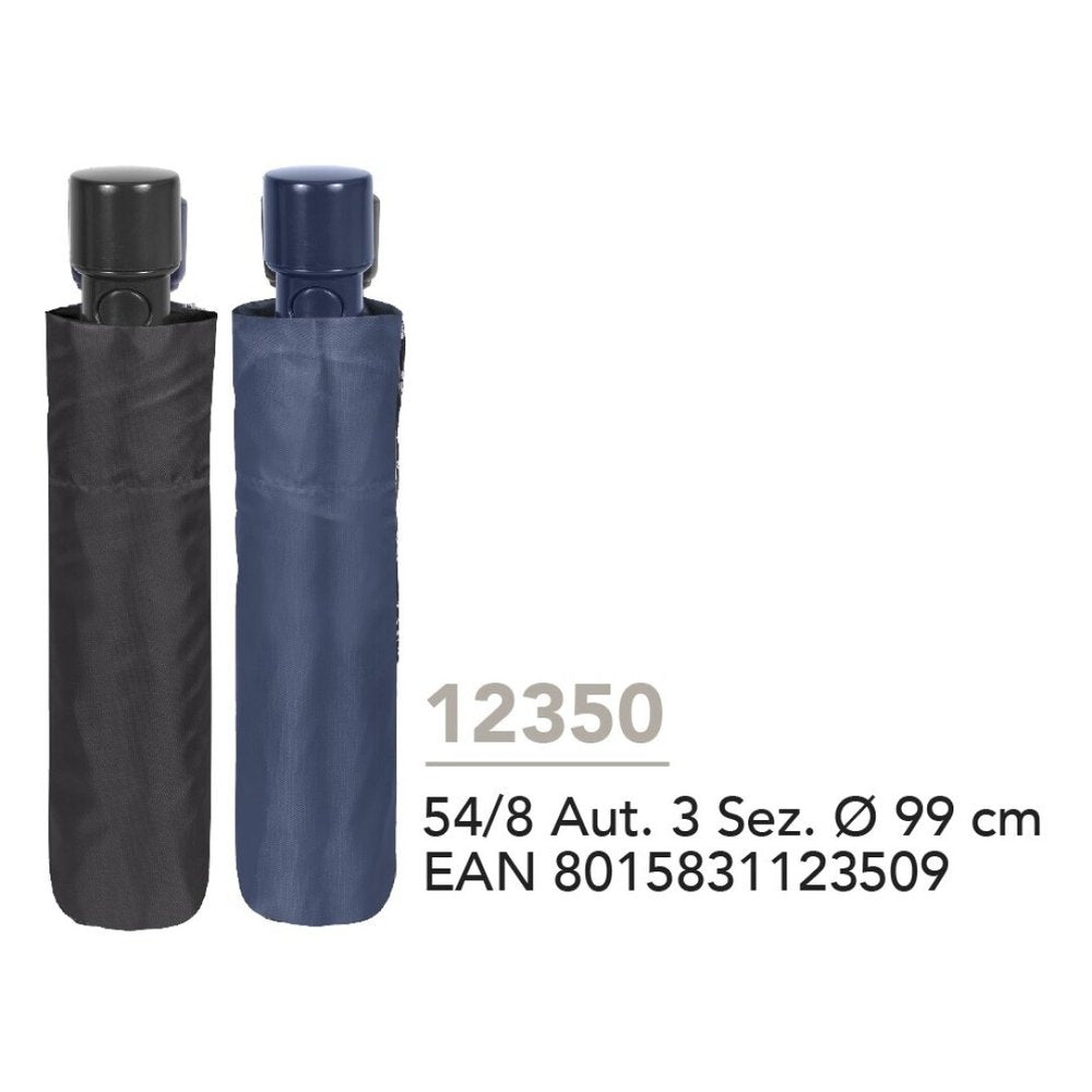 PARAGUAS HOMBRE PLEGABLE 54/8 AUTOMATICO NEGRO/AZUL | PERLETTI | 1 UNIDAD | 8015831123509 Imagen principal del producto