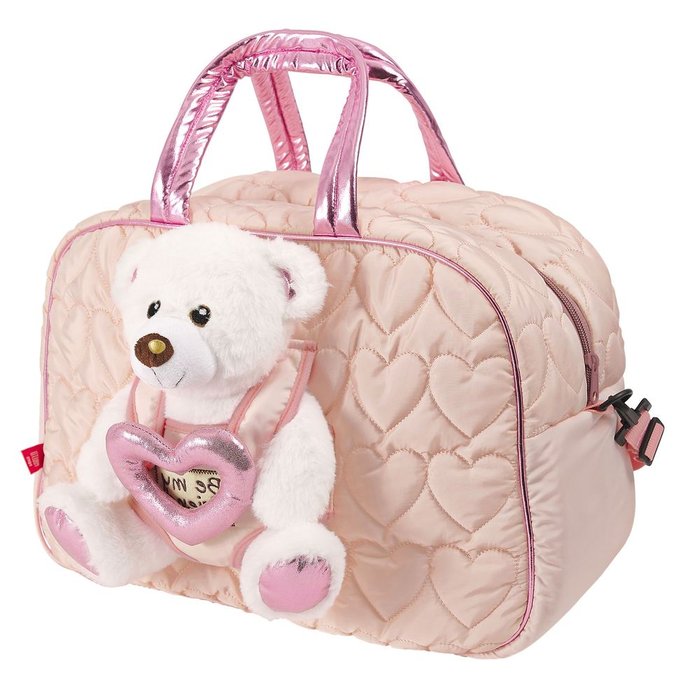 BOLSO ROSA CON PELUCHE OSO BLANCO LOVE TEDDY | PERLETTI TOYS | 1 UNIDAD | 8015831130880 Imagen principal del producto