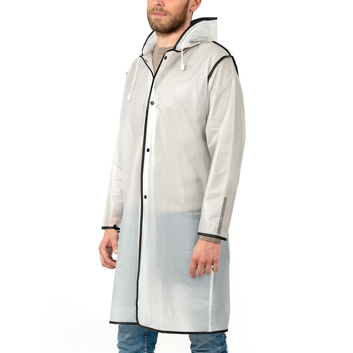 CHUBASQUERO HOMBRE SEMI TRANSPARENTE BORDE NEGRO TALLA L | PERLETTI | 1 UNIDAD | 8015831142128 Imagen principal del producto