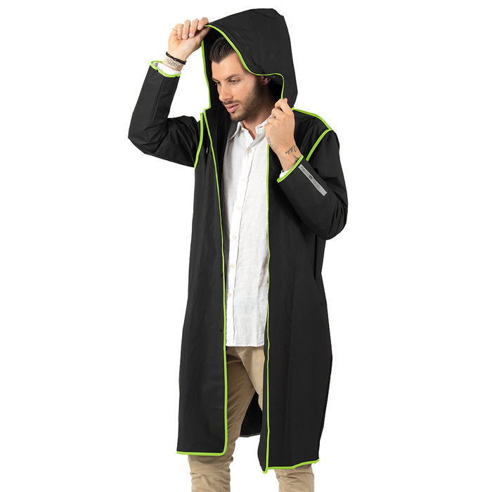 CHUBASQUERO HOMBRE NEGRO BORDE LIMA TALLA L | PERLETTI | 1 UNIDAD | 8015831142234