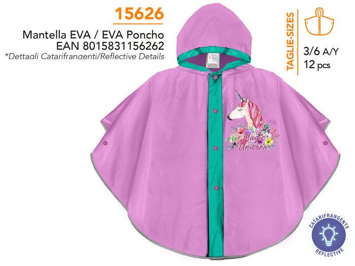 Impermeable Eva Rosa Unicornio 3-6 Años PERLETTI Imagen principal del producto