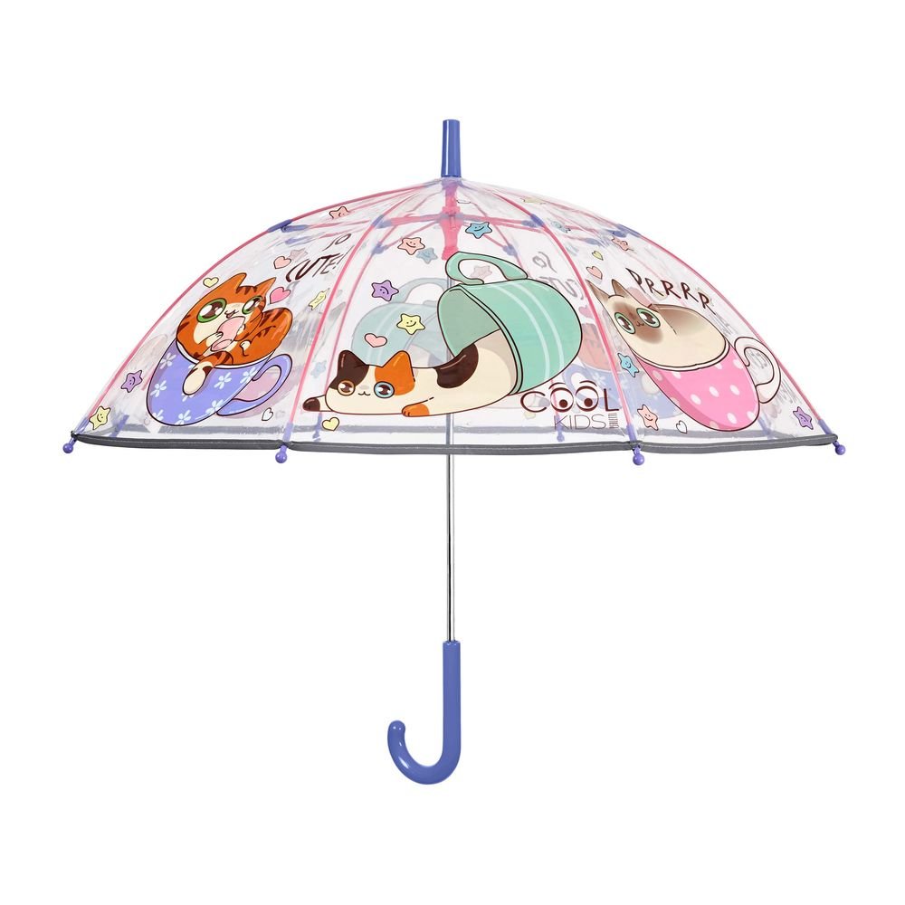 Paraguas infantil 45/8 Man Poe Gatitos Kawaii transparente PERLETTI Imagen principal del producto