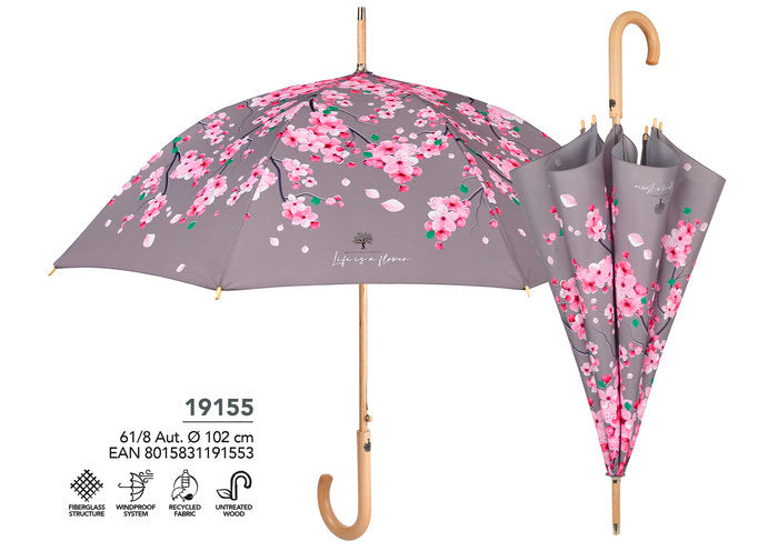 PARAGUAS MUJER 61/8 AUTOMATICO FLOR DE CEREZO , | PERLETTI | 1 UNIDAD | 8015831191553 Imagen principal del producto