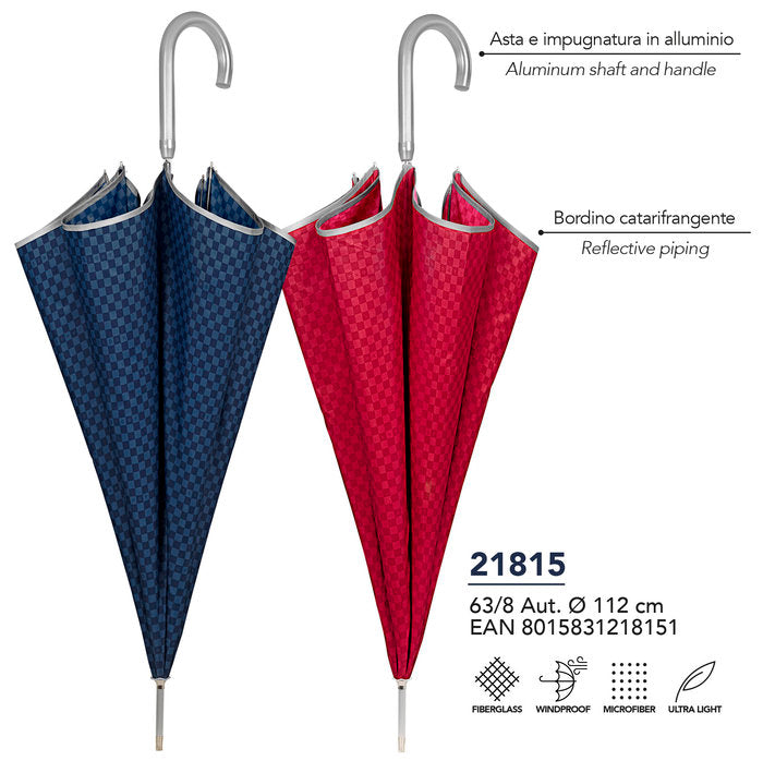 PARAGUAS MUJER 63/8 AUT, ESTAMPADO CUADROS | PERLETTI | 1 UNIDAD | 8015831218151 Imagen principal del producto