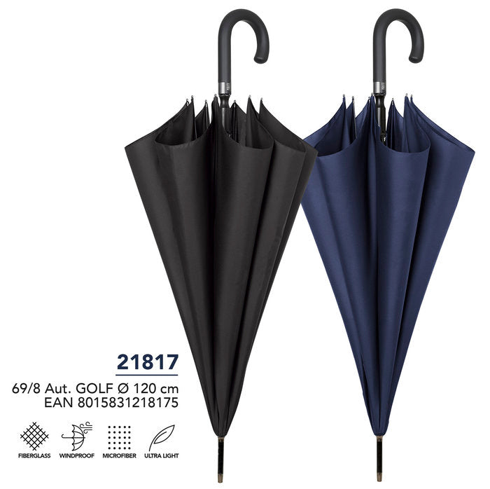 PARAGUAS HOMBRE GOLF 69/8 AUT, COLORES SOLIDOS LIGEROS | PERLETTI | 1 UNIDAD | 8015831218175 Imagen principal del producto